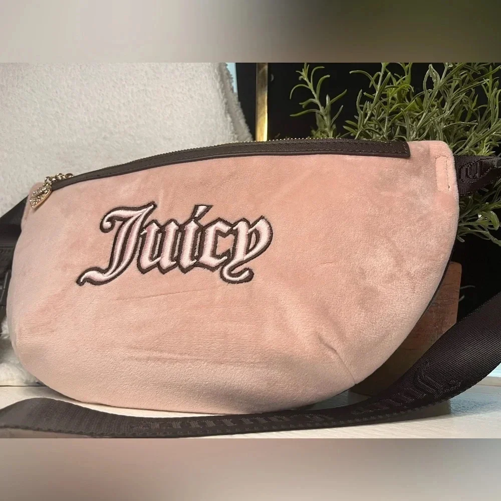 Juicy Couture Queen Of Everything Velour Belt Bag Fanny Pack NWT
